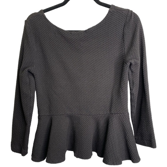 Ganni‎ Zip Front Textured Peplum Sweater - Picture 3 of 5